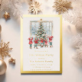子供&ツリーゴールドフォイルクリスマスパーティー 箔招待状