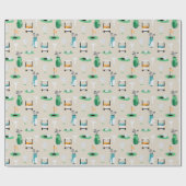 子供，パパ，グランパゴルファーGolfcartゴルフスポーティ ラッピングペーパー (フラット)