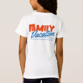 子供 ファミリー クルーズ 水色/オレンジ 旅行 夕焼け Tシャツ (裏面)