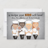 子供 – フレンドリー料理クックブックレシピカード 招待状 (正面)