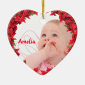 子供/ベビー写真クリスマス セラミックオーナメント (正面)