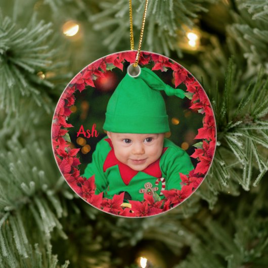 子供/ベビー写真クリスマス セラミックオーナメント (ツリー)