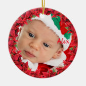 子供/ベビー写真クリスマス セラミックオーナメント (正面)