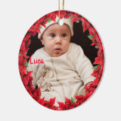 子供/ベビー写真クリスマス セラミックオーナメント (左)