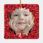 子供/ベビー写真クリスマス セラミックオーナメント (正面)