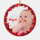 子供/ベビー写真クリスマス セラミックオーナメント (正面)