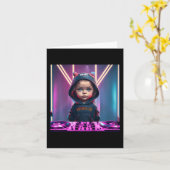 子供 子供 DJ ディスク ジョッキー 楽しい 子供の EDM クリスマス カード (黄色い花)