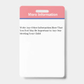 子供 男の子 女の子 キッズ フォト ID 証明カード バッジ (Back)