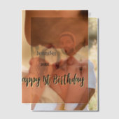 子供 誕生日 おめでとう 黒 黄色 1歳 ベラム紙招待状 (オフセット (カップル))