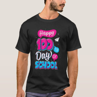 子供 100日目 学校の先生 ハッピー100 Tシャツ