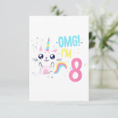 子供 8歳 女の子 誕生日 衣装 ギフト ユニコーン 招待状 (スタンド正面)