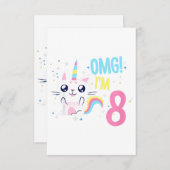 子供 8歳 女の子 誕生日 衣装 ギフト ユニコーン 招待状 (正面/裏面)