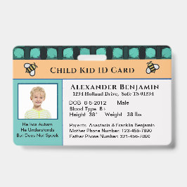 子供 ID カードをカスタマイズ バッジ
