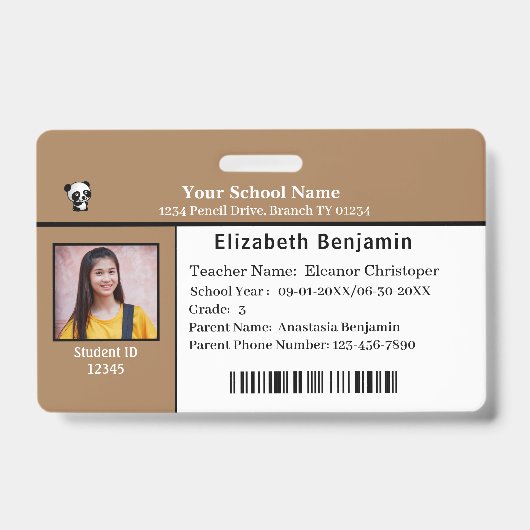 子供 ID 識別カード 学生 学校バッジ バッジ (正面)