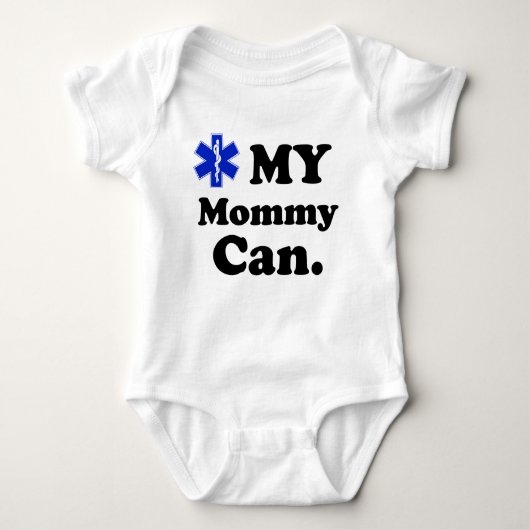 子供EMTの私のお母さんはできます ベビーボディスーツ (正面)