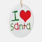 子供Iのハートのサンタの円形のオーナメント セラミックオーナメント (右)