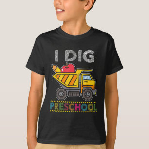 子供I DIG就学前トラック学校先生学生 Tシャツ