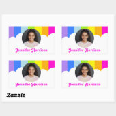 子供id名レインボーフォトガールズシール 長方形シール (シート)