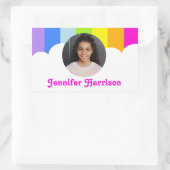 子供id名レインボーフォトガールズシール 長方形シール (バッグ)