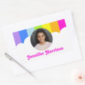 子供id名レインボーフォトガールズシール 長方形シール (封筒)