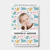 子供ID緊急かわいい犬の子供の識別 バッジ (Front)