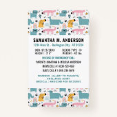 子供ID緊急かわいい犬の子供の識別 バッジ (裏面)