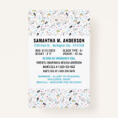 子供ID緊急識別おもしろい子供の写真 バッジ (裏面)