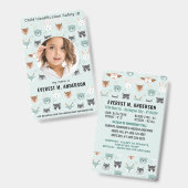 子供ID緊急識別かわいい子供の写真 バッジ (正面&裏面)