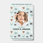 子供ID緊急識別かわいい子供の写真 バッジ (正面)