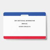 子供ID識別エマージェンシーカスタム写真 バッジ (裏面)