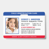 子供ID識別エマージェンシーカスタム写真 バッジ (正面)