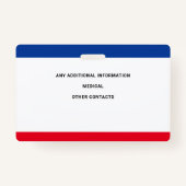 子供ID識別エマージェンシーカスタム写真 バッジ (裏面)