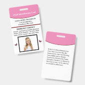 子供ID識別エマージェンシーカード バッジ (正面＆裏面)