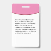 子供ID識別エマージェンシーカード バッジ (裏面)