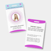 子供ID識別カードボーイガールフォトカスタム バッジ (正面&裏面)