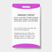 子供ID識別カードボーイガールフォトカスタム バッジ (裏面)