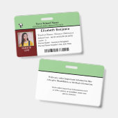 子供ID識別カード学生スクールバッジ バッジ (正面&裏面)