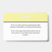 子供ID識別カード学生学校 バッジ (裏面)