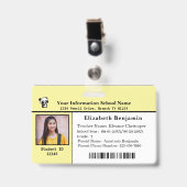 子供ID識別カード学生学校 バッジ (クリップ付き表面)