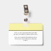 子供ID識別カード学生学校 バッジ (クリップ付き裏面)