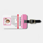 子供ID識別緊急アレルギー写真 ラゲッジタグ (正面横)