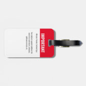 子供ID識別緊急アレルギー写真 ラゲッジタグ (裏面横)