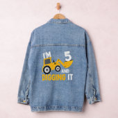 子供I'm 5 And Diging It建築掘削機5 デニムジャケット (ハンガー)