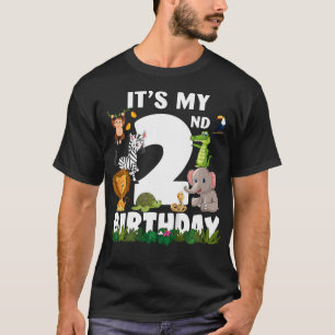 子供ItS私の誕生日動物園ジャングルサファリ歳B Tシャツ