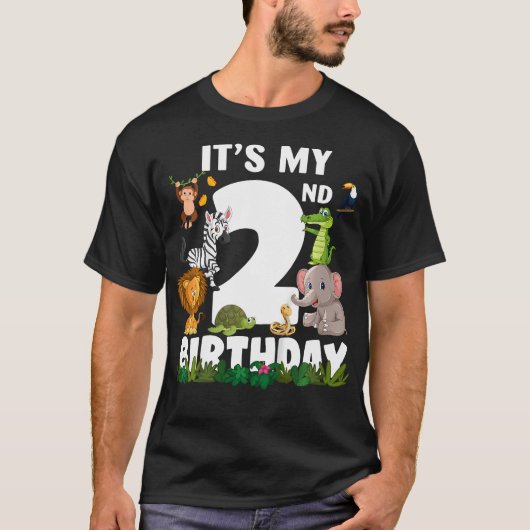 子供ItS私の誕生日動物園ジャングルサファリ歳B Tシャツ (正面)