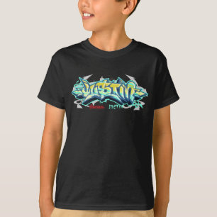子供Streetwear: ジャスティンの落書き Tシャツ