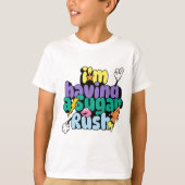 子供Tシャツ:私は急いで砂糖を食べている Tシャツ (正面)