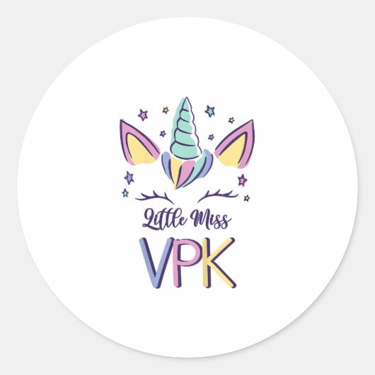 子供VPK女子初日リトルミスVPK Tシャツ ラウンドシール (正面)