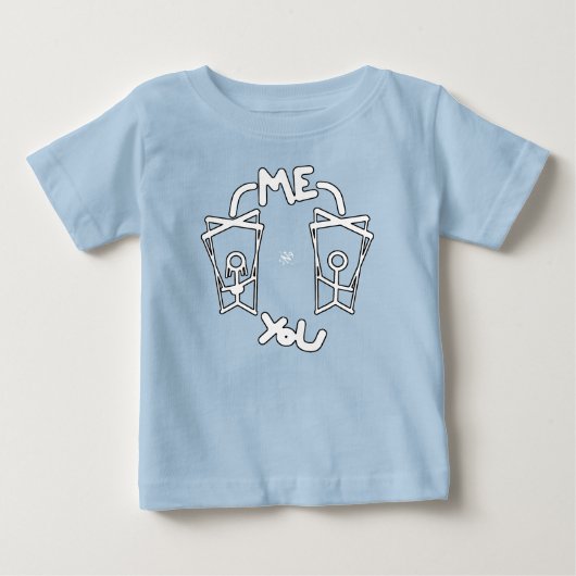 子供VS親のダイナミクスジョークベビーTシャツ ベビーTシャツ (正面)