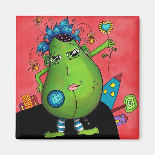 子午線アボカド磁石 マグネット (正面)